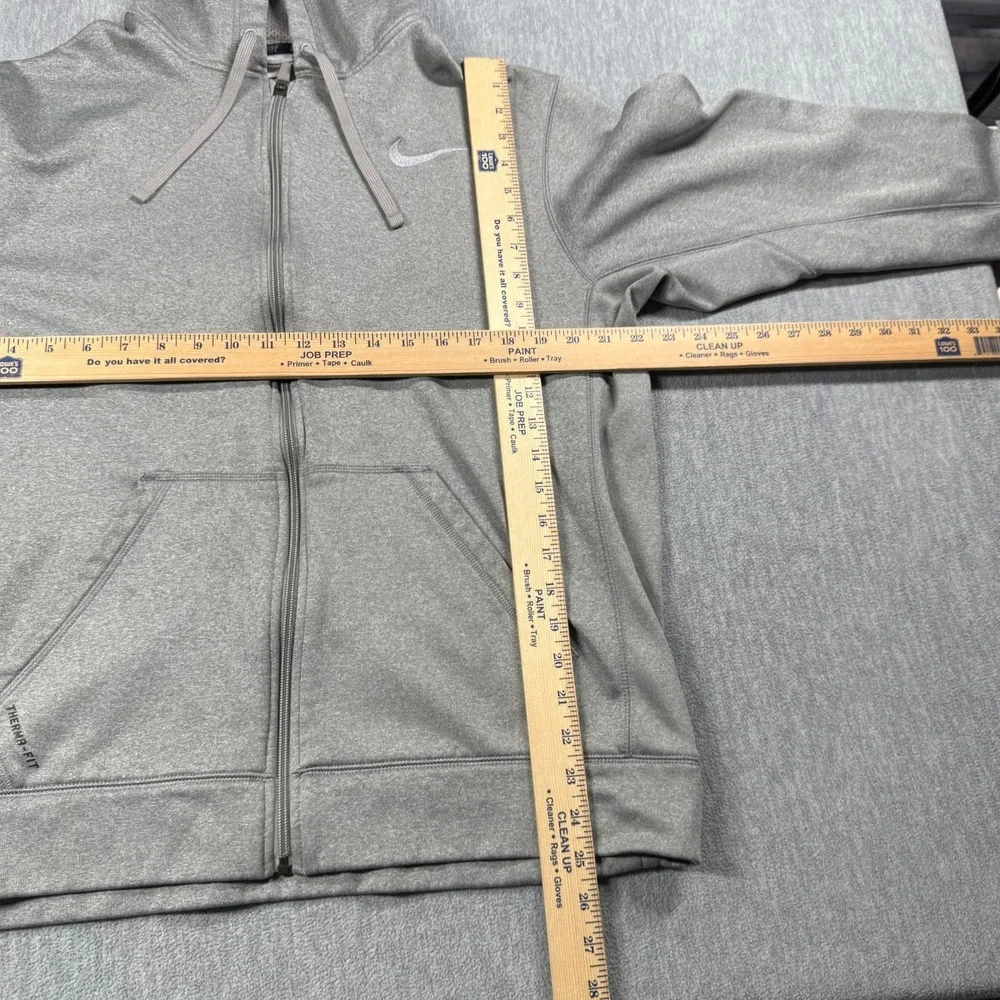 Nike Hoodie Mens L Gray Therma-Fit Full Zip Mesh Hood Performance‎ Sweatshirt